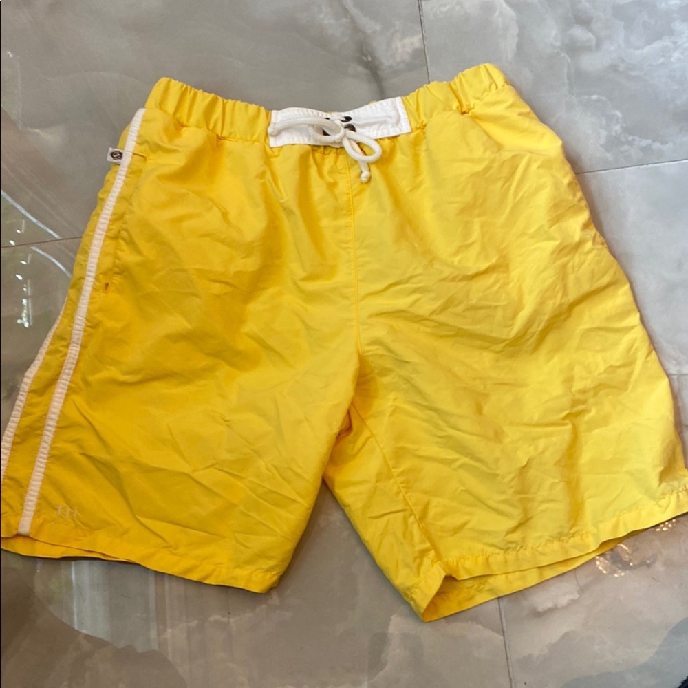Sunchild Yellow and White Board Shorts Quick-Drying Swimwear